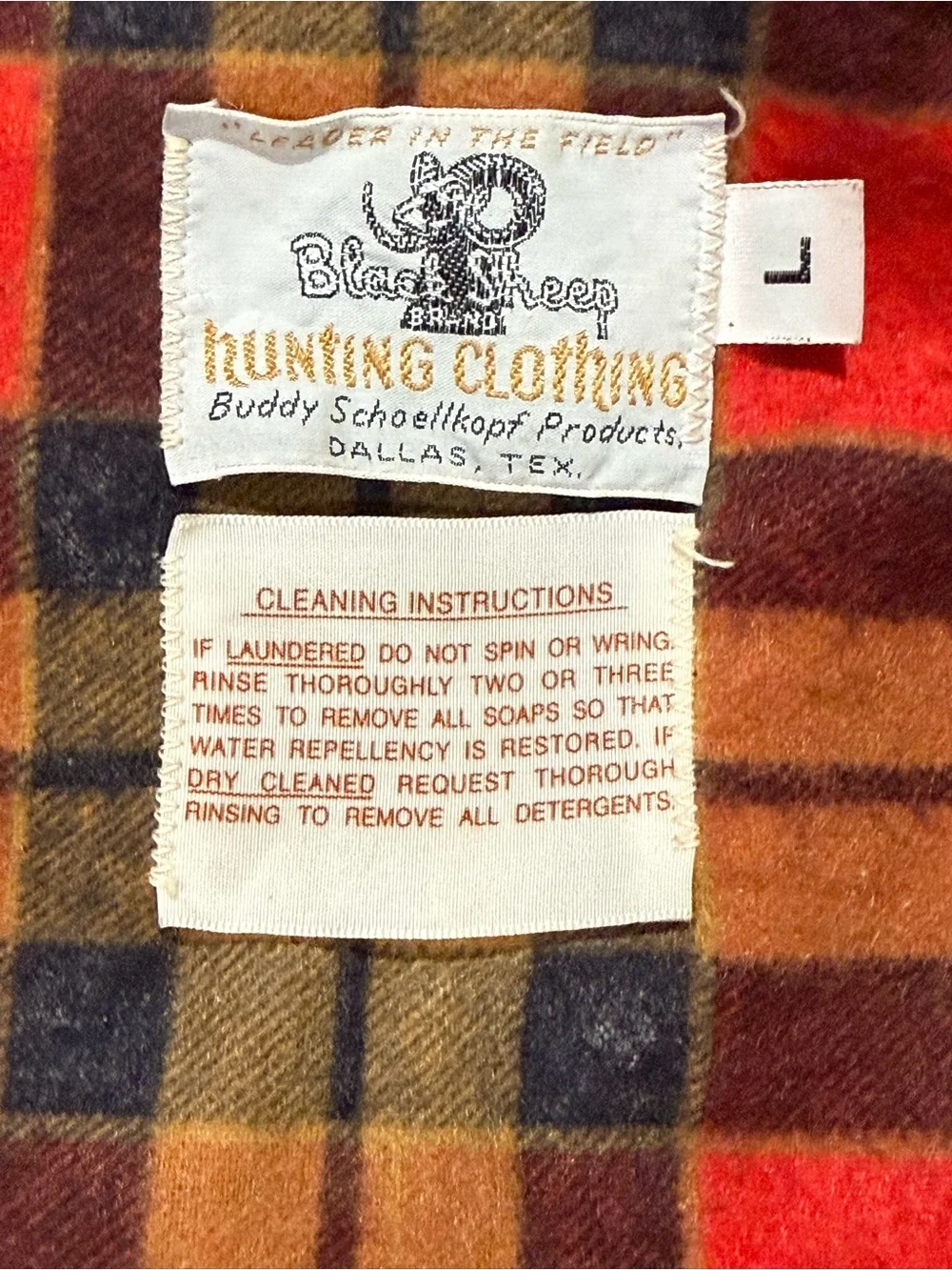 Vintage 50s 60s Black Sheep Brand Canvas Hunting Field Jacket - Plaid Lined